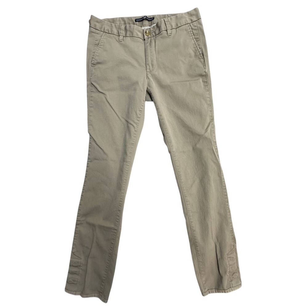 Gap Pants Kids Size 4 Khaki Stretch Adjustable Waist and Button Pant Hem Uniform
